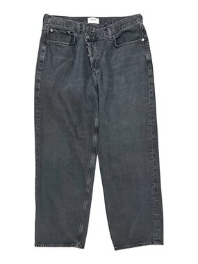 Agolde 100% Organic Cotton Wide Leg Jeans In Washed Black Size 32